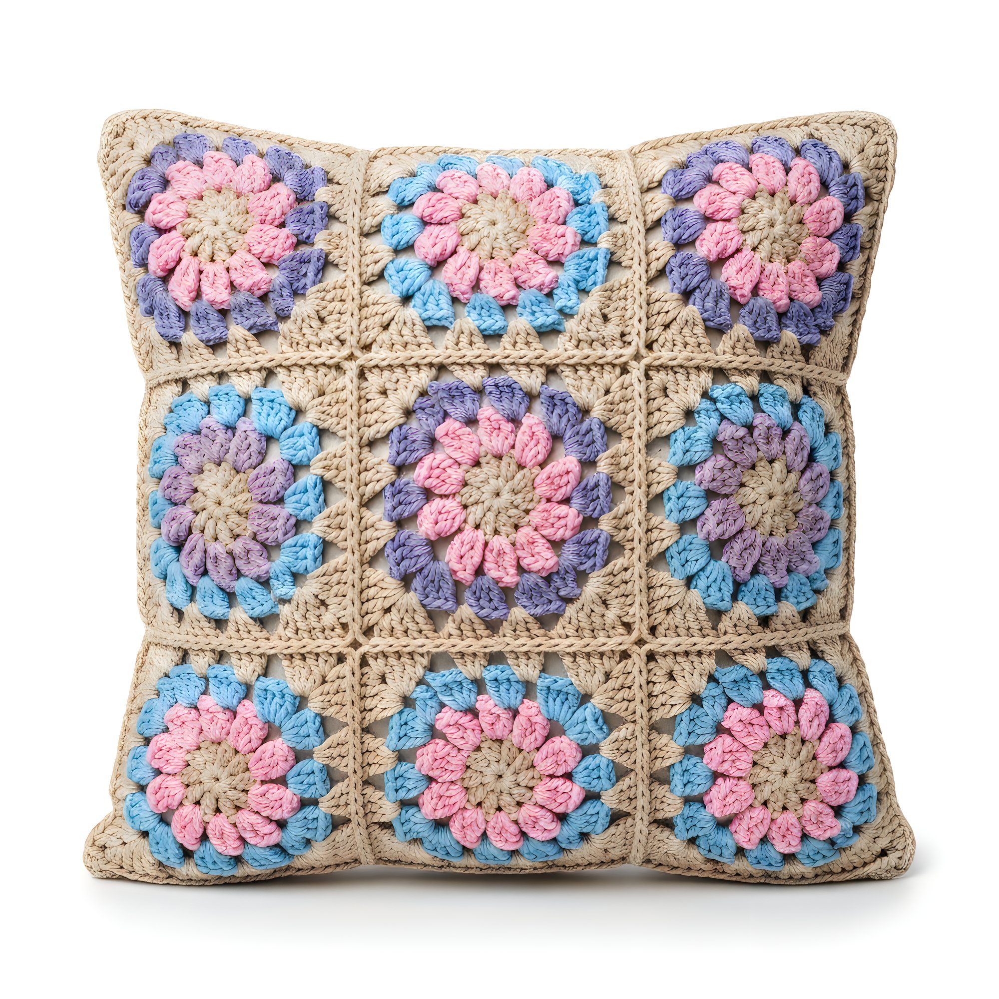 Cuscino decorato con bordo ricamato a mano